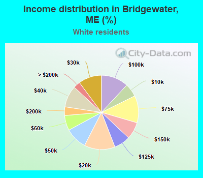 Income distribution in Bridgewater, ME (%)