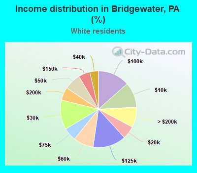 Income distribution in Bridgewater, PA (%)