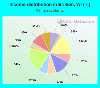 Income distribution in Brillion, WI (%)