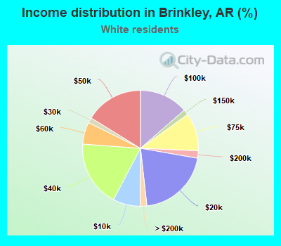 Income distribution in Brinkley, AR (%)