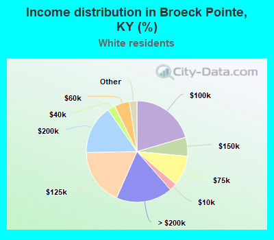 Income distribution in Broeck Pointe, KY (%)