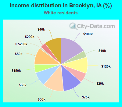 Income distribution in Brooklyn, IA (%)