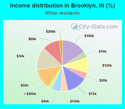 Income distribution in Brooklyn, IN (%)
