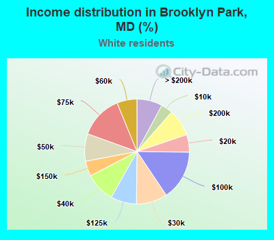 Income distribution in Brooklyn Park, MD (%)