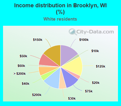 Income distribution in Brooklyn, WI (%)