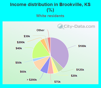 Income distribution in Brookville, KS (%)