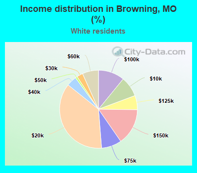 Income distribution in Browning, MO (%)