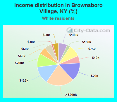 Income distribution in Brownsboro Village, KY (%)