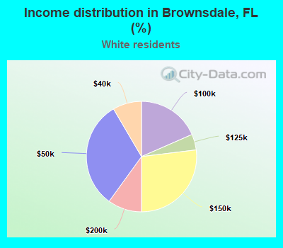 Income distribution in Brownsdale, FL (%)