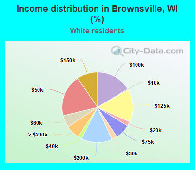 Income distribution in Brownsville, WI (%)