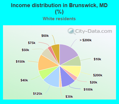 Income distribution in Brunswick, MD (%)