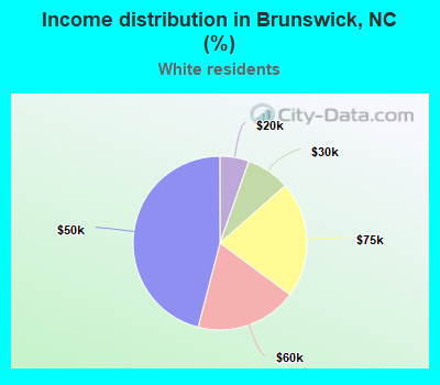 Income distribution in Brunswick, NC (%)