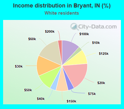 Income distribution in Bryant, IN (%)