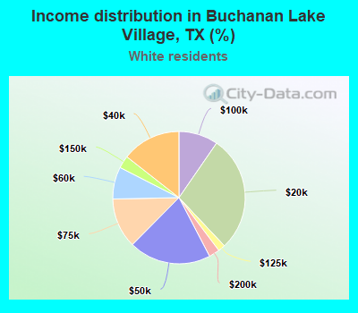 Income distribution in Buchanan Lake Village, TX (%)