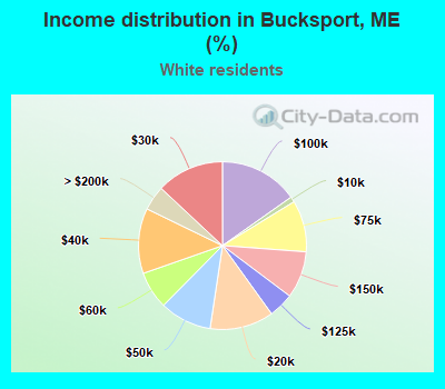 Income distribution in Bucksport, ME (%)