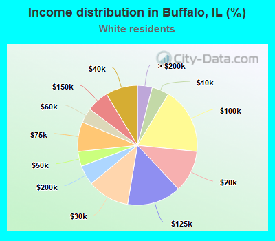 Income distribution in Buffalo, IL (%)