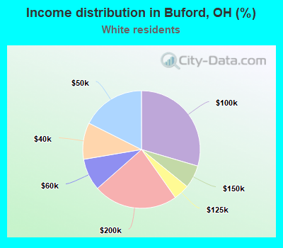 Income distribution in Buford, OH (%)