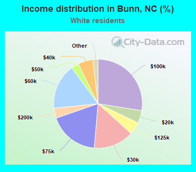Income distribution in Bunn, NC (%)