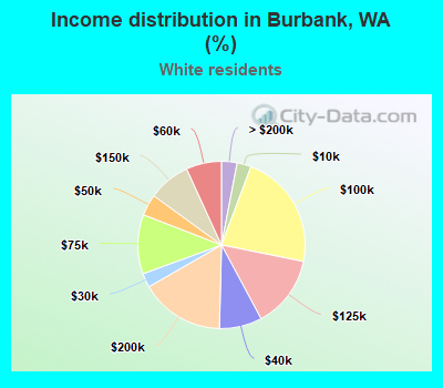 Income distribution in Burbank, WA (%)