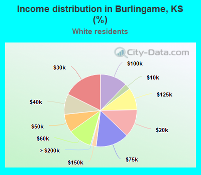 Income distribution in Burlingame, KS (%)