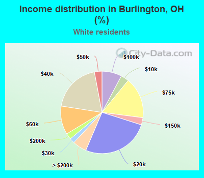 Income distribution in Burlington, OH (%)