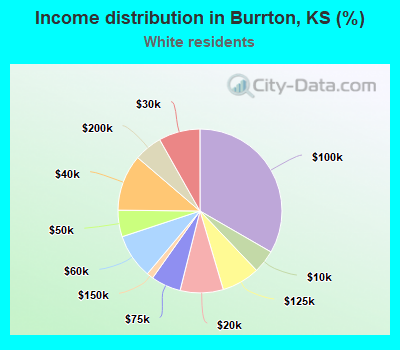 Income distribution in Burrton, KS (%)