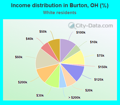 Income distribution in Burton, OH (%)