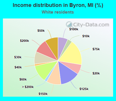 Income distribution in Byron, MI (%)