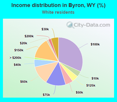 Income distribution in Byron, WY (%)