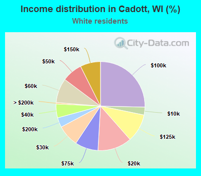 Income distribution in Cadott, WI (%)