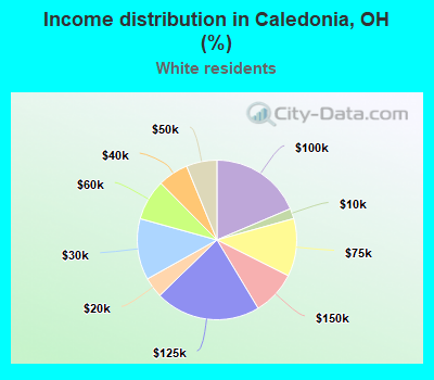 Income distribution in Caledonia, OH (%)