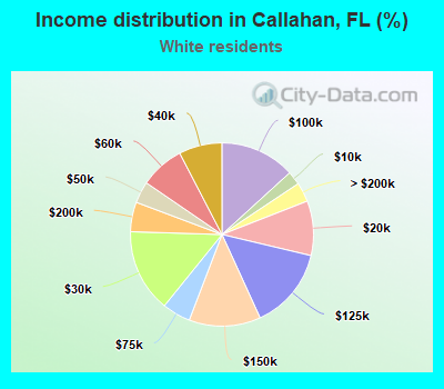 Income distribution in Callahan, FL (%)