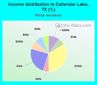 Income distribution in Callender Lake, TX (%)