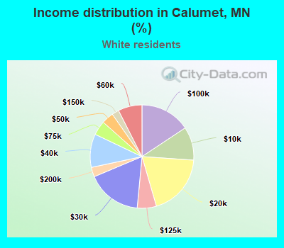 Income distribution in Calumet, MN (%)
