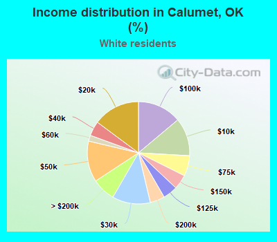 Income distribution in Calumet, OK (%)