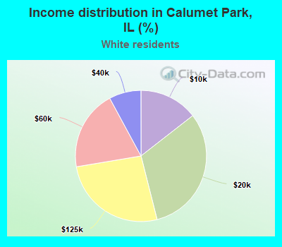 Income distribution in Calumet Park, IL (%)