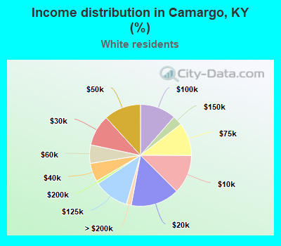 Income distribution in Camargo, KY (%)
