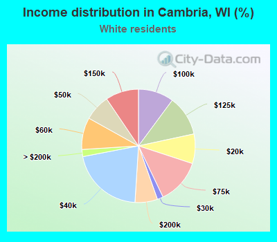 Income distribution in Cambria, WI (%)