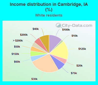 Income distribution in Cambridge, IA (%)