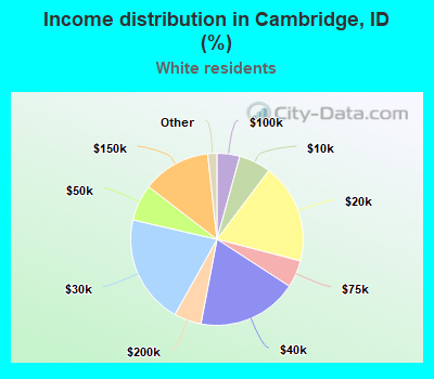 Income distribution in Cambridge, ID (%)