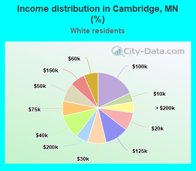 Income distribution in Cambridge, MN (%)