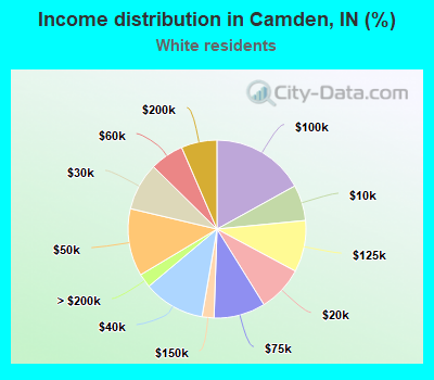 Income distribution in Camden, IN (%)