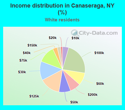 Income distribution in Canaseraga, NY (%)