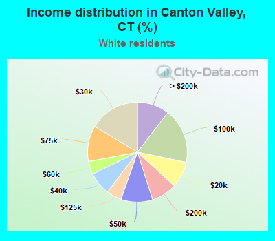 Income distribution in Canton Valley, CT (%)
