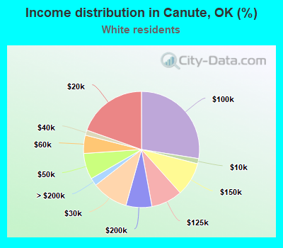 Income distribution in Canute, OK (%)