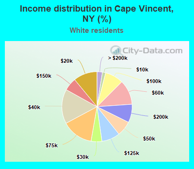 Income distribution in Cape Vincent, NY (%)