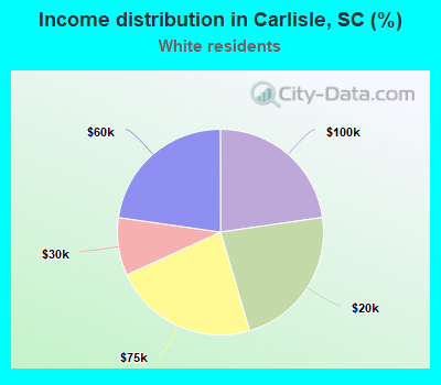 Income distribution in Carlisle, SC (%)