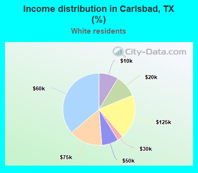 Income distribution in Carlsbad, TX (%)
