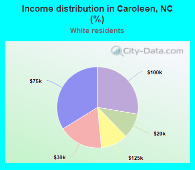 Income distribution in Caroleen, NC (%)