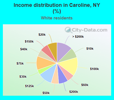 Income distribution in Caroline, NY (%)